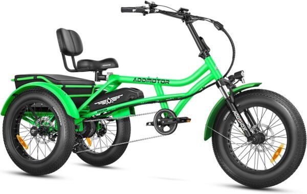 ADDMOTOR ARISETAN Electric Trike for Adults. 750W Rear Motor Electric Tricycle. 85MI 48V 20AH UL2849 Etrike. 380lbs. Semi-Recumbent Three Wheel Electric Bike for Seniors. Parking Brake & Differential