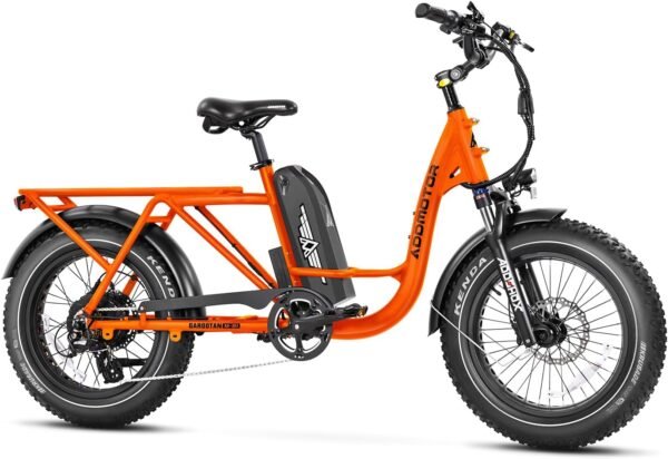 ADDMOTOR GAROOTAN M-81 Electric Bike for Adults. 48V 20AH Removable Battery UL2849 Certified. 750W Rear Gear Motor with 20x4 Fat Tire Ebike. Long-Tail Cargo Electric Bicycle (Carrot)