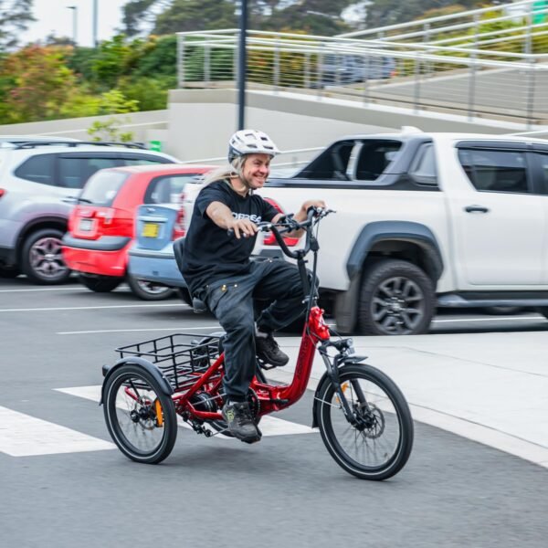 ADDMOTOR CITYTRI E-310 Folding Electric Trike for Adults.UL2849. 750W Rear Motor Electric Trike. 48V 20AH. 90MI. 3-Wheel Electric Bike for Commuting. Cargo 360lbs. Parking Brake.Differential Red - Image 14