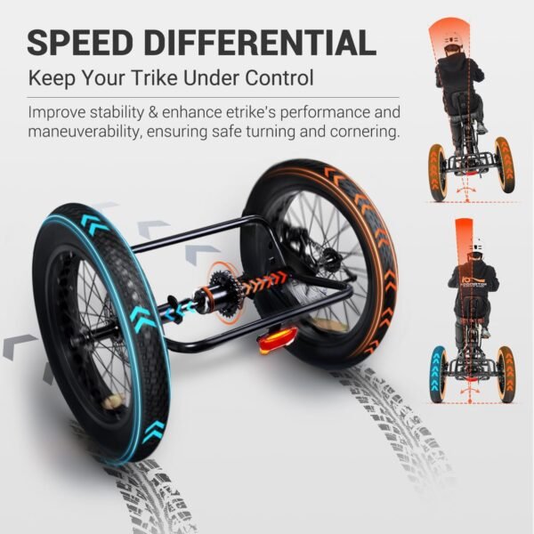 ADDMOTOR Grandtan II Electric Tricycle for Adults. UL2849 Certified. 750W Rear Drive Motor Etrike. 85MI. 48V 20Ah Battery. 3 Wheel Electric Bikes with Suspension & Differential & Parking Brake. 22 MPH - Image 9