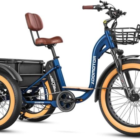 ADDMOTOR Grandtan II Electric Tricycle for Adults. UL2849 Certified. 750W Rear Drive Motor Etrike. 85MI. 48V 20Ah Battery. 3 Wheel Electric Bikes with Suspension & Differential & Parking Brake. 22 MPH