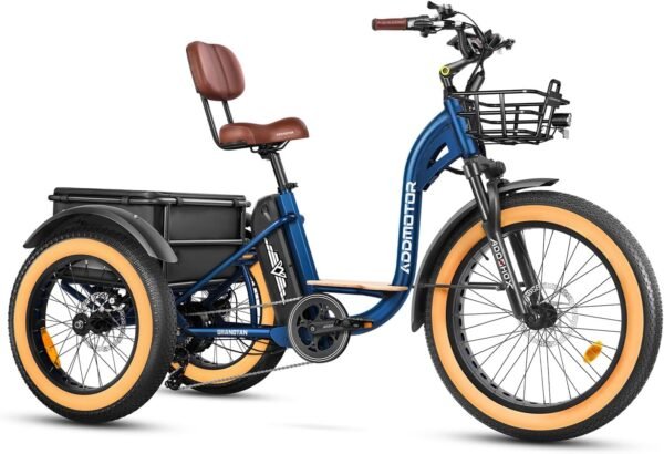 ADDMOTOR Grandtan II Electric Tricycle for Adults. UL2849 Certified. 750W Rear Drive Motor Etrike. 85MI. 48V 20Ah Battery. 3 Wheel Electric Bikes with Suspension & Differential & Parking Brake. 22 MPH