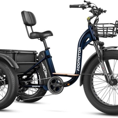 ADDMOTOR Grandtan II Electric Tricycle for Adults. UL2849 Certified. 750W Rear Drive Motor Etrike. 85MI. 48V 20Ah Battery. 3 Wheel Electric Bikes with Suspension & Differential & Parking Brake. 22 MPH