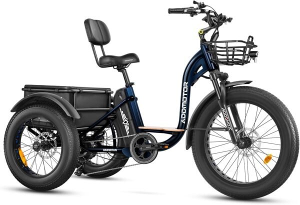 ADDMOTOR Grandtan II Electric Tricycle for Adults. UL2849 Certified. 750W Rear Drive Motor Etrike. 85MI. 48V 20Ah Battery. 3 Wheel Electric Bikes with Suspension & Differential & Parking Brake. 22 MPH