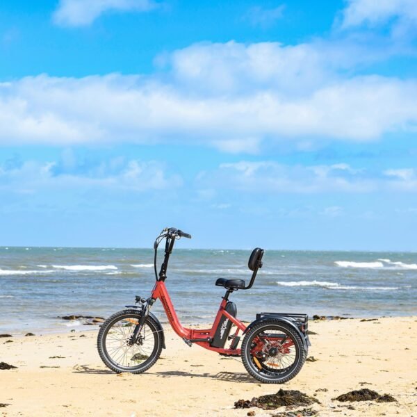 ADDMOTOR CITYTRI E-310 Folding Electric Trike for Adults.UL2849. 750W Rear Motor Electric Trike. 48V 20AH. 90MI. 3-Wheel Electric Bike for Commuting. Cargo 360lbs. Parking Brake.Differential Red - Image 21