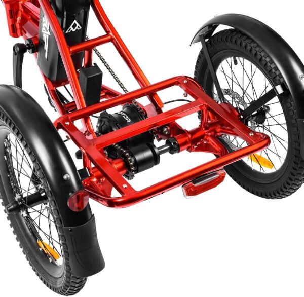 ADDMOTOR CITYTRI E-310 Folding Electric Trike for Adults.UL2849. 750W Rear Motor Electric Trike. 48V 20AH. 90MI. 3-Wheel Electric Bike for Commuting. Cargo 360lbs. Parking Brake.Differential Red - Image 31