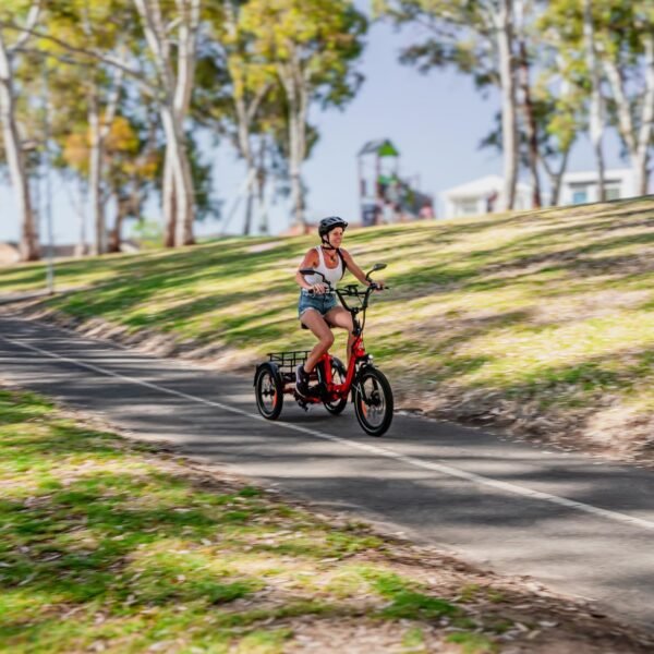 ADDMOTOR CITYTRI E-310 Folding Electric Trike for Adults.UL2849. 750W Rear Motor Electric Trike. 48V 20AH. 90MI. 3-Wheel Electric Bike for Commuting. Cargo 360lbs. Parking Brake.Differential Red - Image 11
