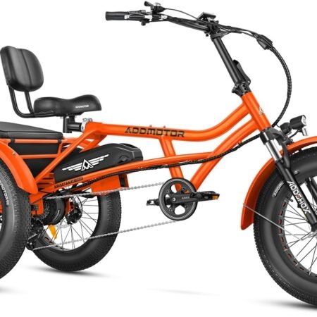 ADDMOTOR ARISETAN Electric Trike for Adults. 750W Rear Motor Electric Tricycle. 85MI 48V 20AH UL2849 Etrike. 380lbs. Semi-Recumbent Three Wheel Electric Bike for Seniors. Parking Brake & Differential