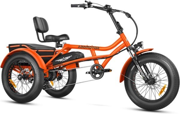 ADDMOTOR ARISETAN Electric Trike for Adults. 750W Rear Motor Electric Tricycle. 85MI 48V 20AH UL2849 Etrike. 380lbs. Semi-Recumbent Three Wheel Electric Bike for Seniors. Parking Brake & Differential
