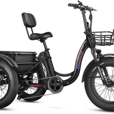 ADDMOTOR TRIKETAN M-330 Electric Trike for Adults. 750W Rear Motor Electric Tricycle. 450lbs. 48V 20Ah 85MI 3 Wheel Electric Bike for Seniors. Fat Tire E-Trike with Parking Brake & Differential