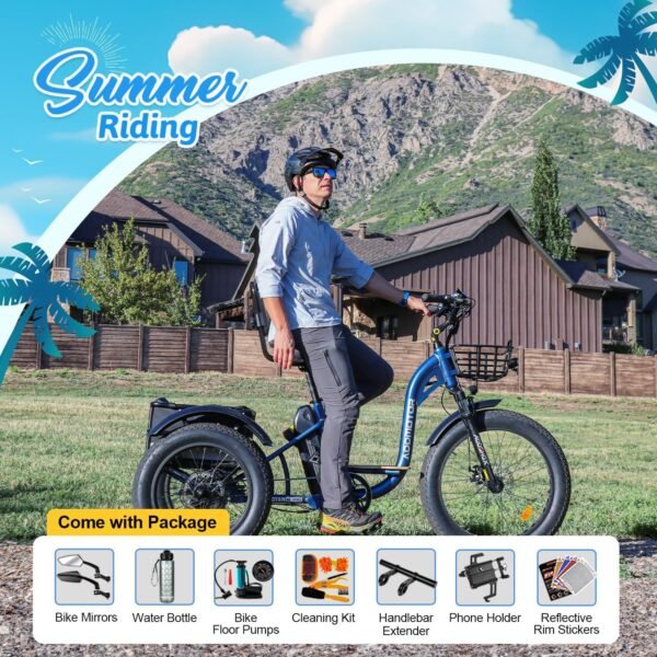 ADDMOTOR Grandtan II Electric Tricycle for Adults. UL2849 Certified. 750W Rear Drive Motor Etrike. 85MI. 48V 20Ah Battery. 3 Wheel Electric Bikes with Suspension & Differential & Parking Brake. 22 MPH - Image 3