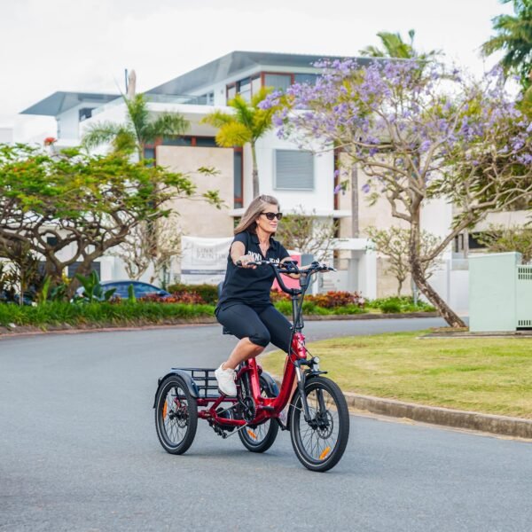 ADDMOTOR CITYTRI E-310 Folding Electric Trike for Adults.UL2849. 750W Rear Motor Electric Trike. 48V 20AH. 90MI. 3-Wheel Electric Bike for Commuting. Cargo 360lbs. Parking Brake.Differential Red - Image 16