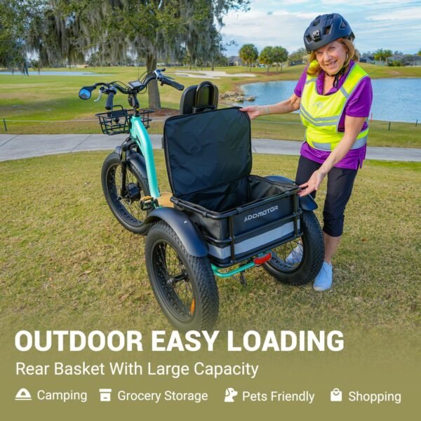 ADDMOTOR Grandtan II Electric Tricycle for Adults. UL2849 Certified. 750W Rear Drive Motor Etrike. 85MI. 48V 20Ah Battery. 3 Wheel Electric Bikes with Suspension & Differential & Parking Brake. 22 MPH - Image 7
