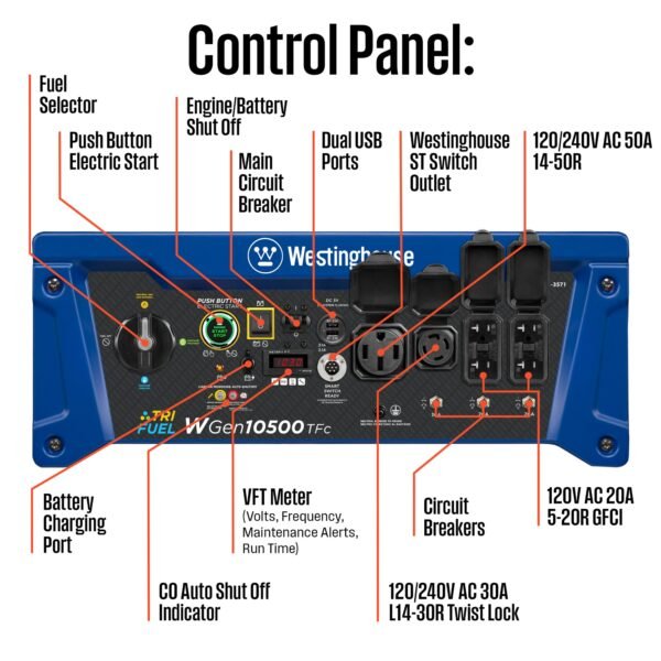 WGen10500TFc - Tri-Fuel with CO Sensor - Image 3