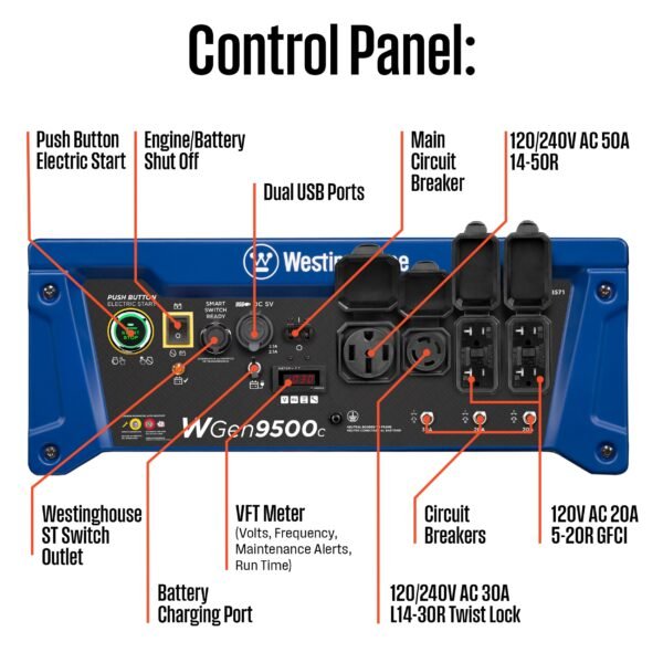 WGen9500c Generator with CO Sensor - Image 3